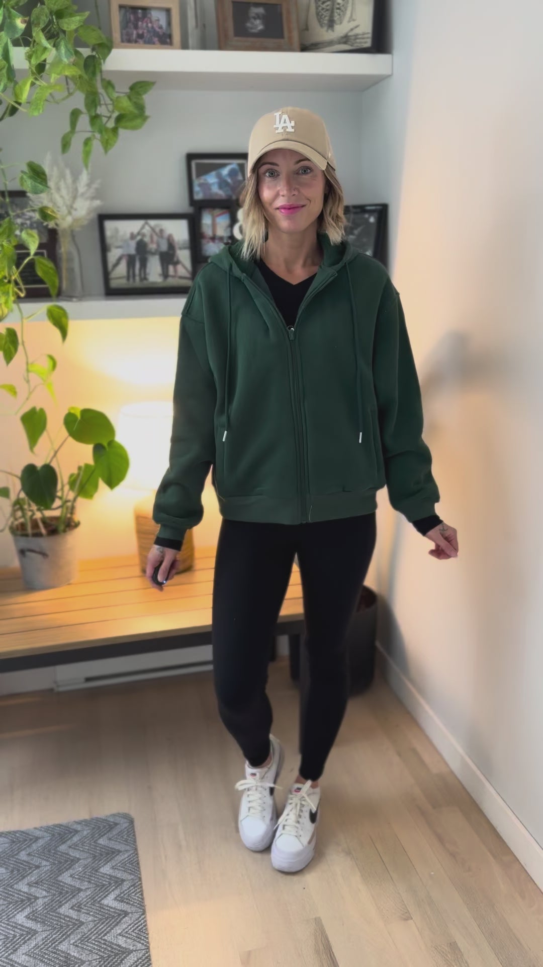 Baillie Premium Cloud Fleece Zip Hoodie- DARK GREEN-FINAL SALE