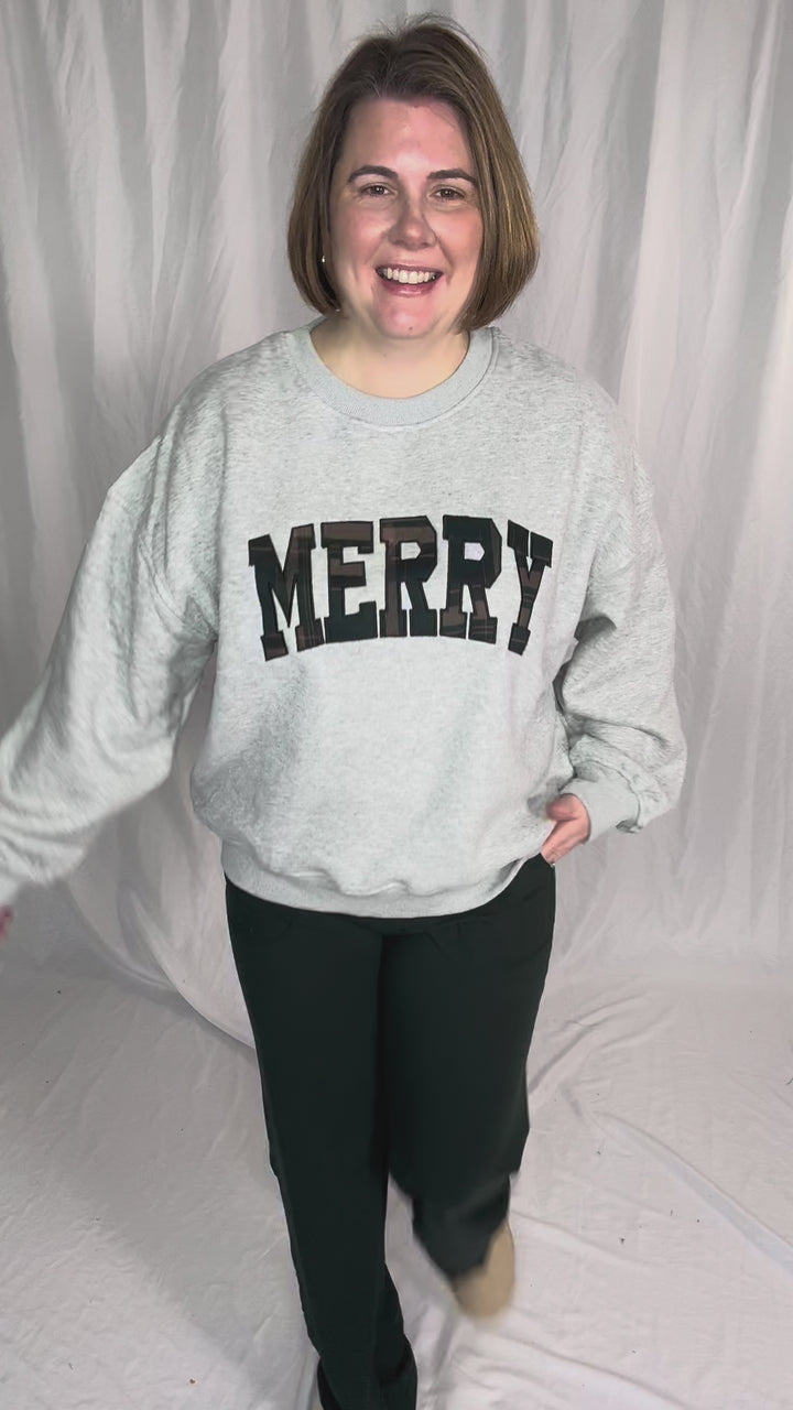 Merry Embroidered Crewneck Sweatshirt