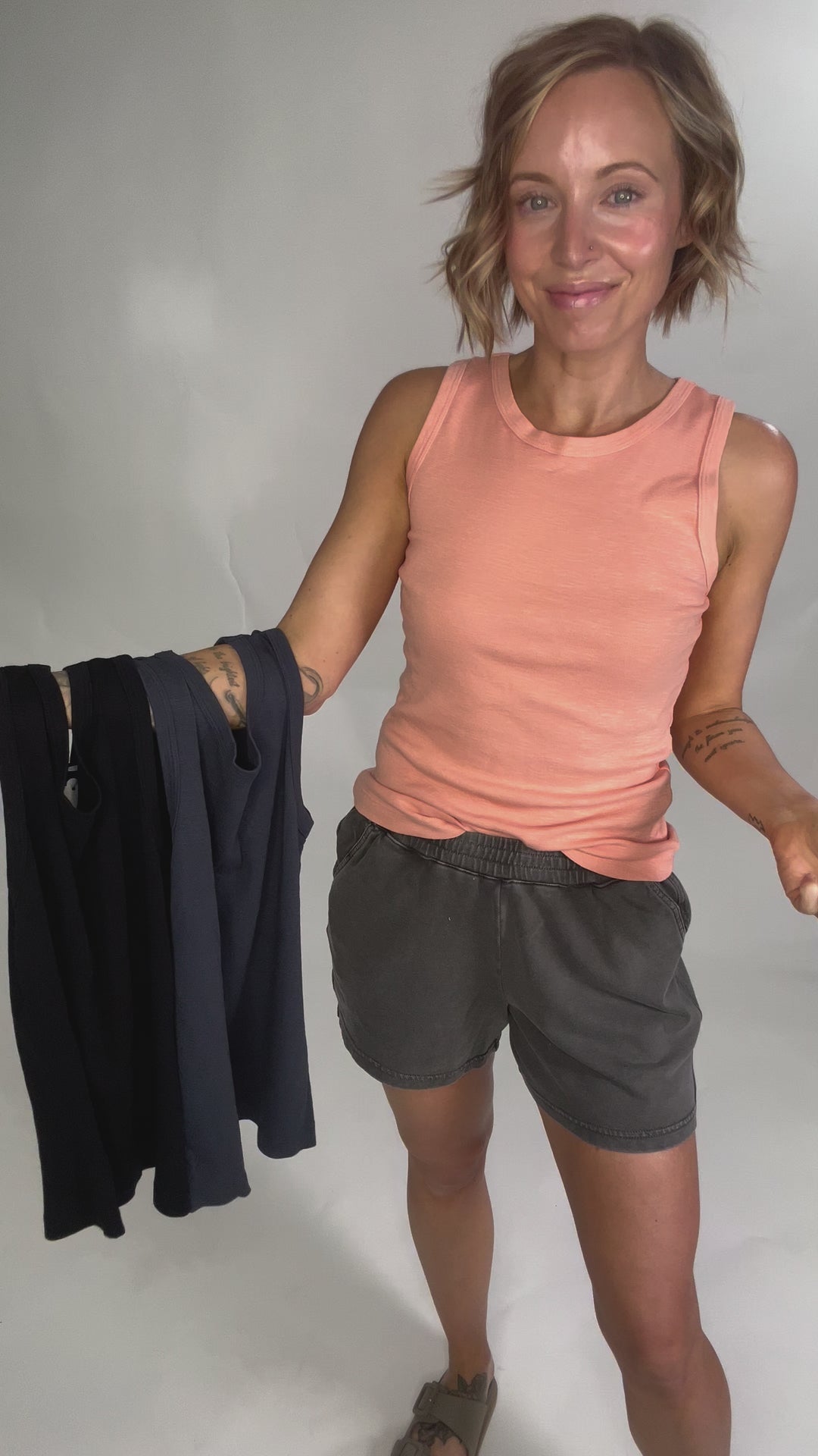 Zoe Classic Cotton Tank- APRICOT-FINAL SALE