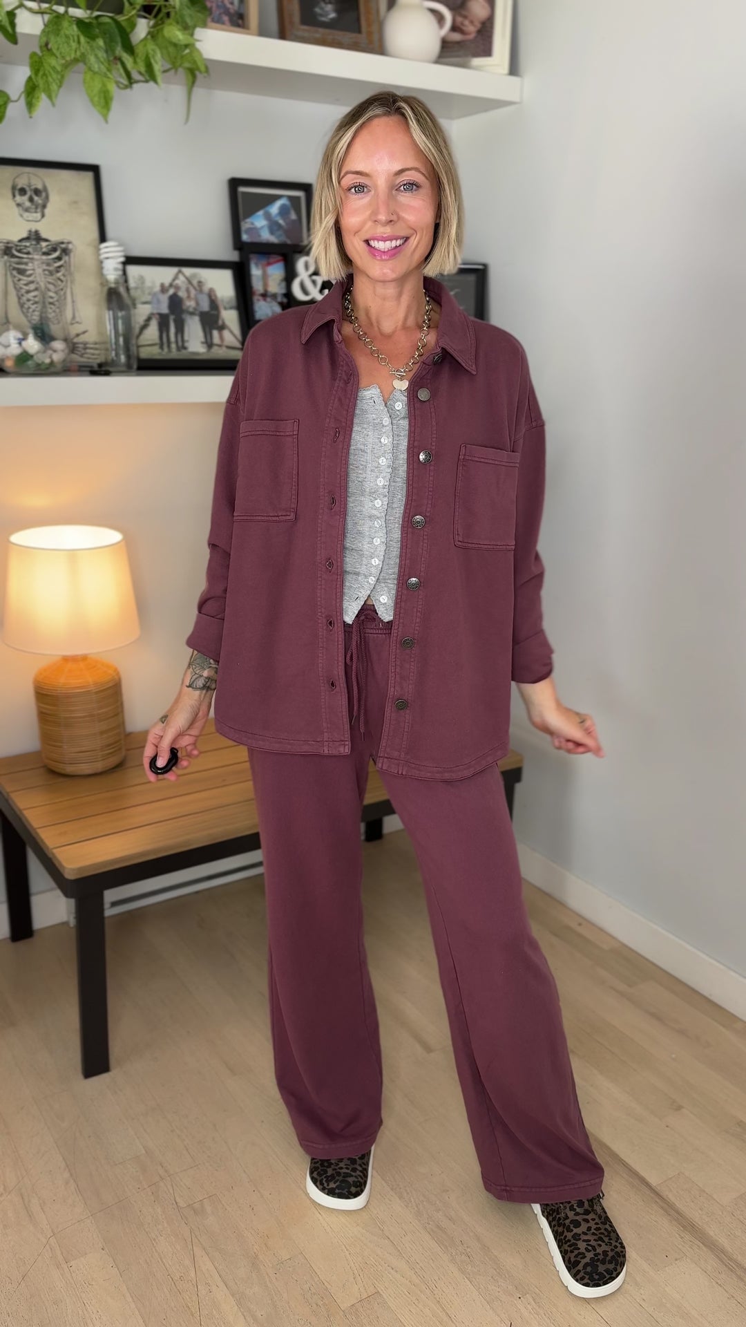 Khendra Cotton Shacket- WASHED RAISIN