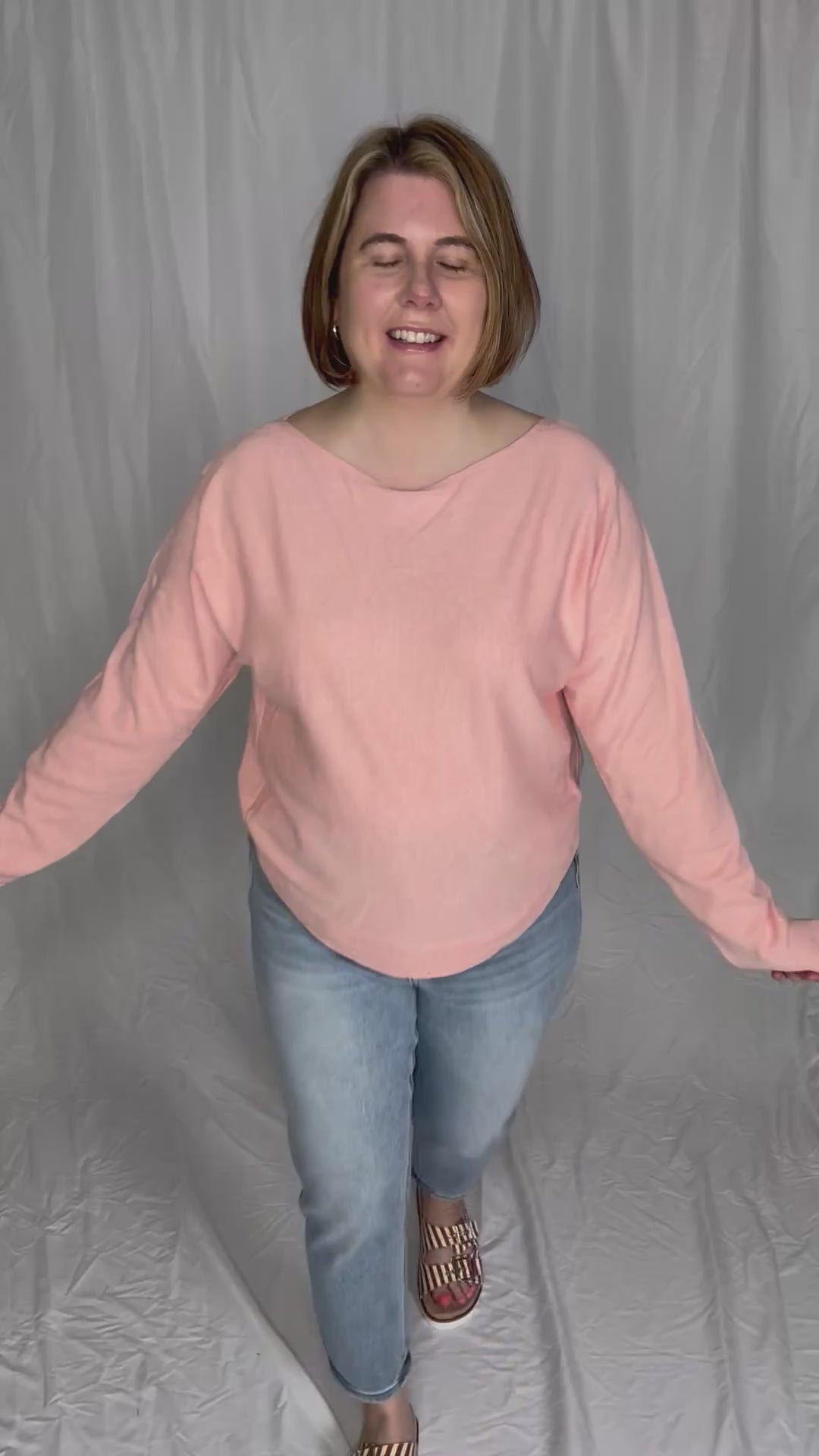 Maggie Knit Sweater- HEATHER SOFT CORAL