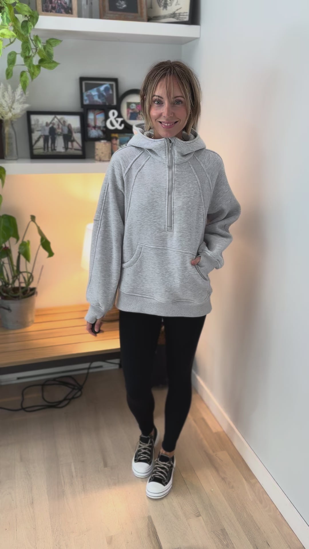 Hunter Hooded Pullover- HEATHER GREY