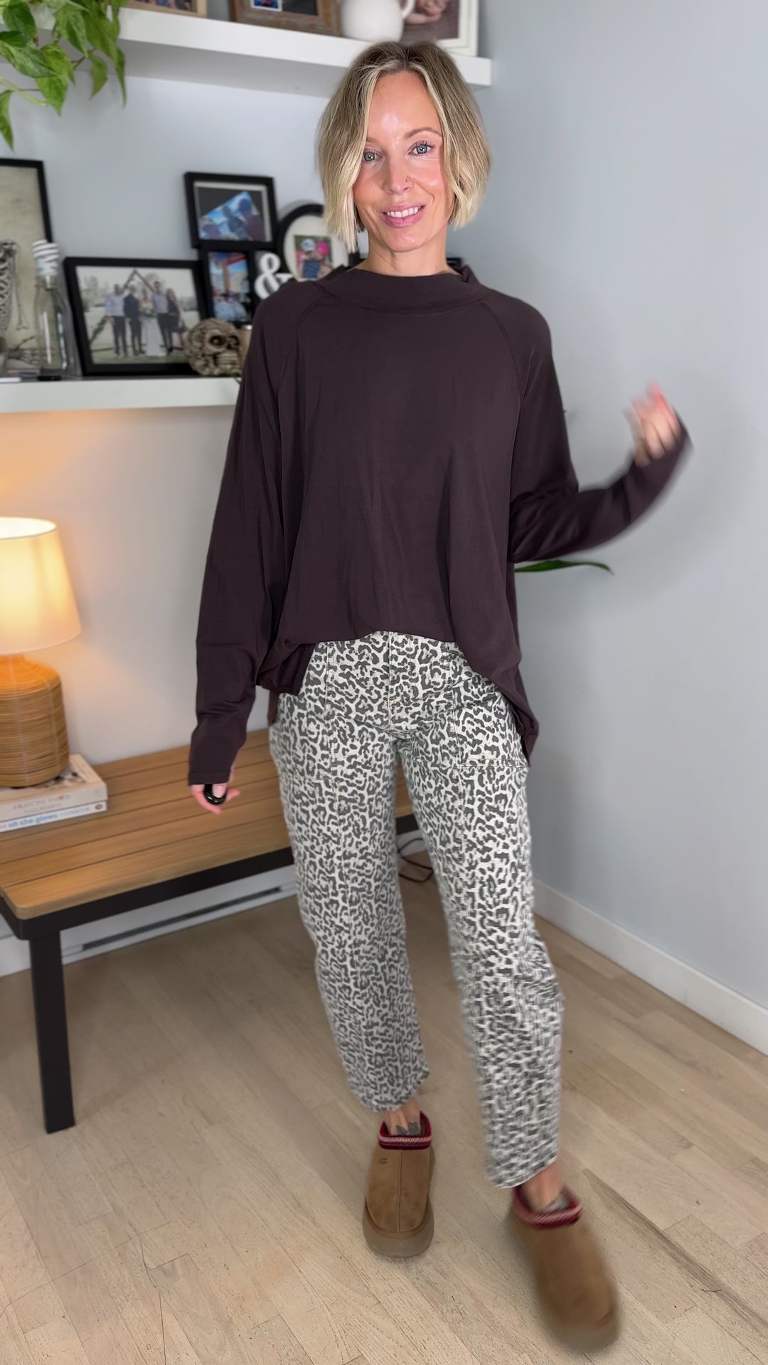 Mono B Scottie Pima Cotton Mockneck Long Sleeve- COFFEE BEAN