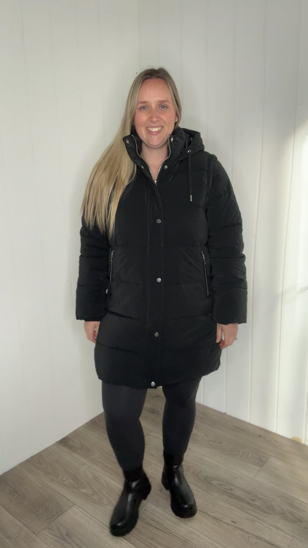 Only Dixie 2-In-1 Puffer Water Repellent Coat- BLACK