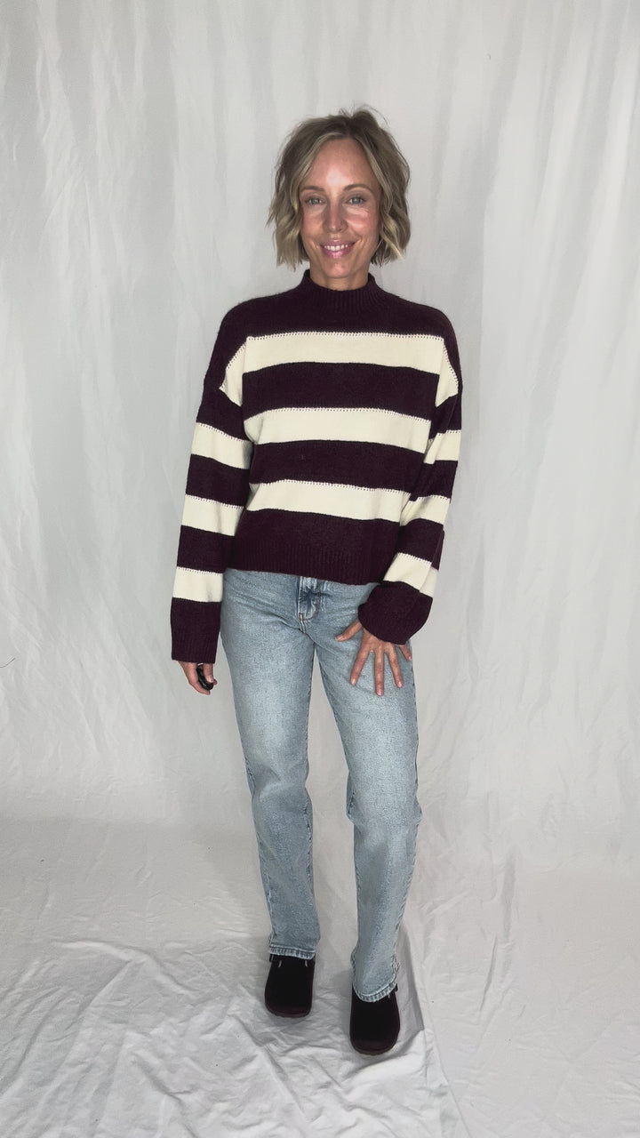 VERO MODA Inez High-neck Sweater- WINE TASTING