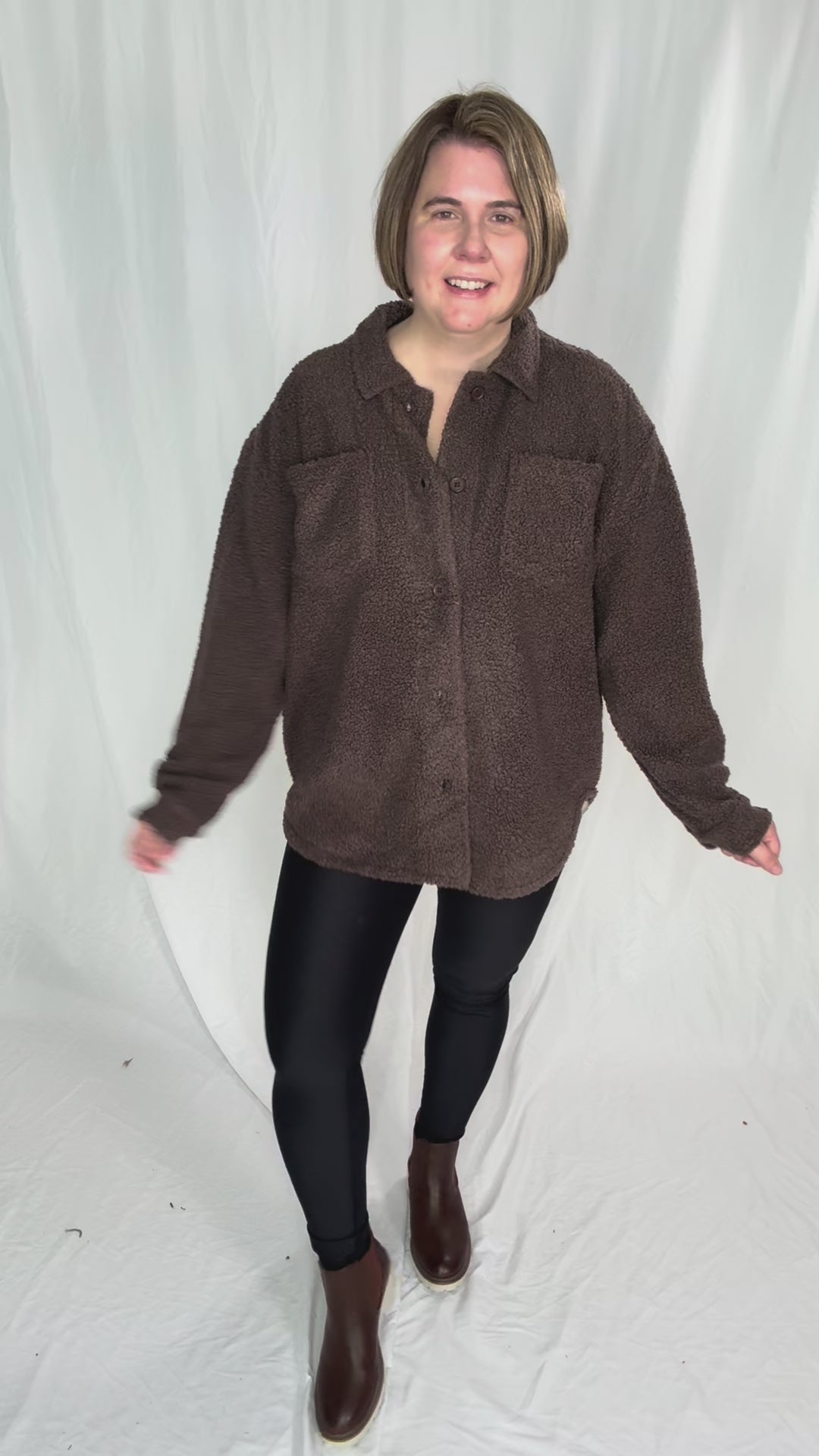 Mono B Frostline Sherpa Jacket- ESPRESSO