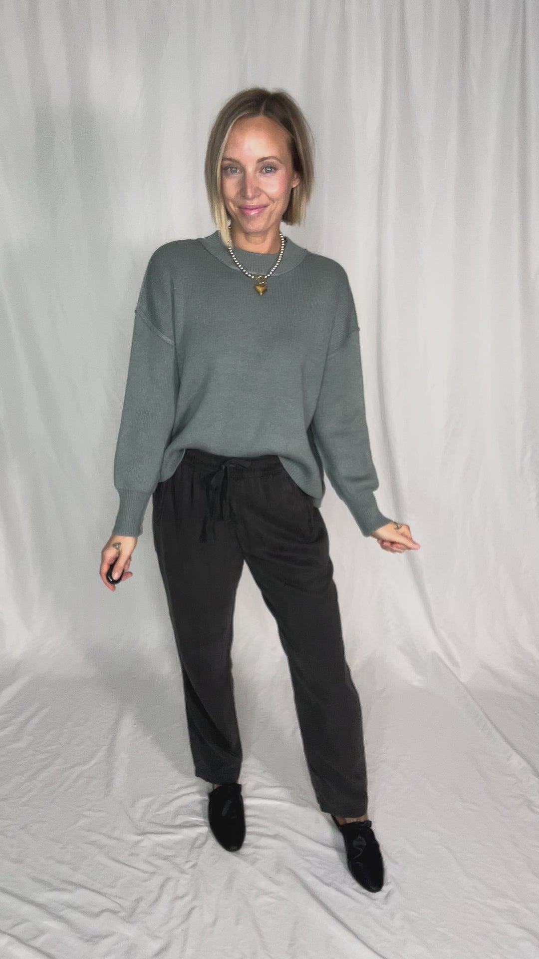 Verta Tencel Blend Tapered Pants- DARK CHARCOAL-FINAL SALE