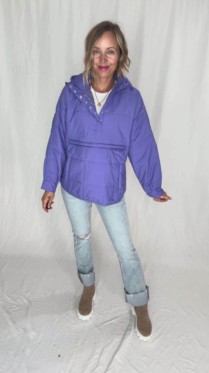 Peyton Puffer Jacket- PURPLE ORCHID