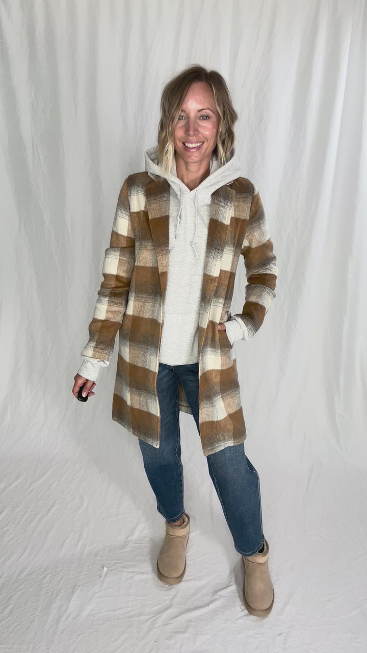 Conrad Plaid Jacket- CAMEL