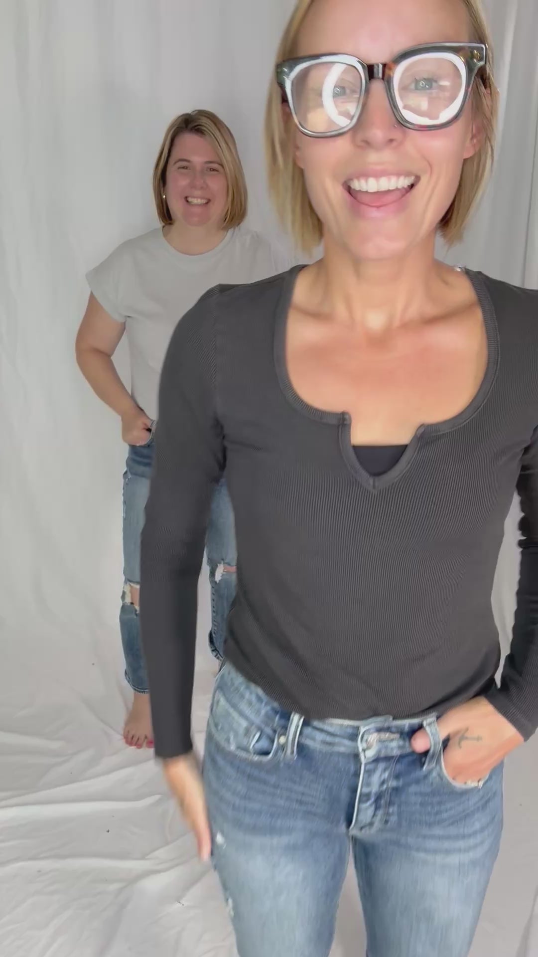PETRA Vanessa Super High Rise Stretch Mom Jeans- MEDIUM WASH