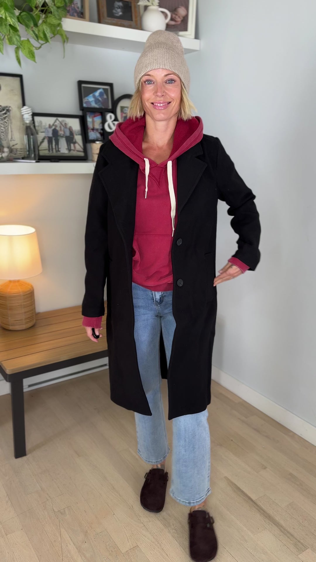 Burwood Collared Coat- BLACK