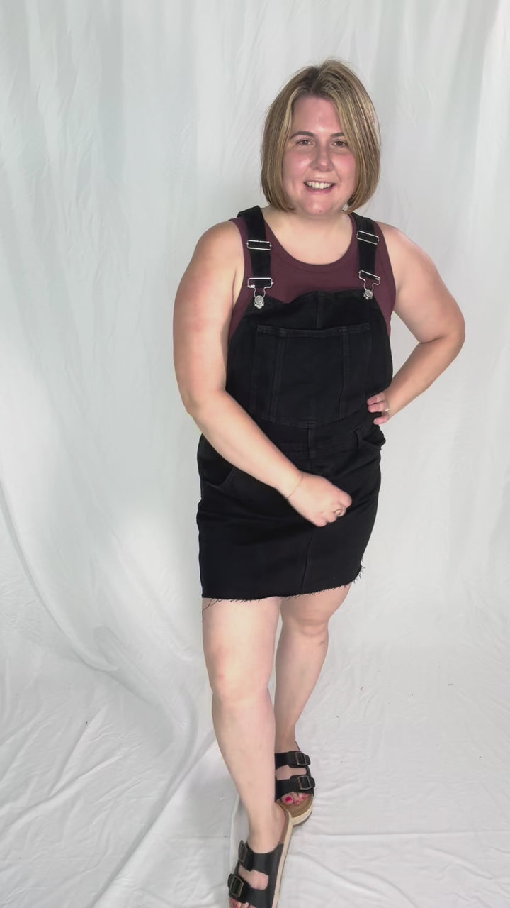 ONLY Spencer Overall Dress- WASHED BLACK