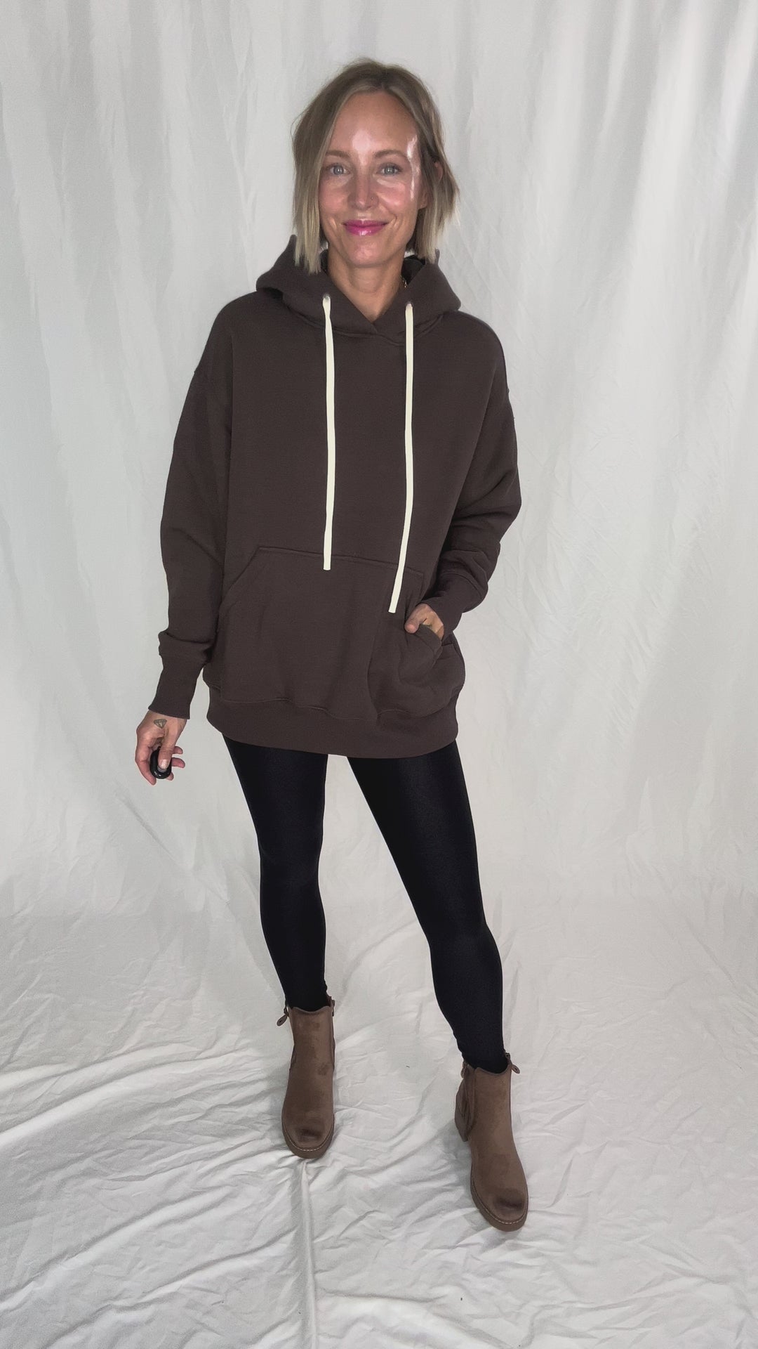 Mono B Cloudwalk Pullover Fleece Hoodie- ESPRESSO