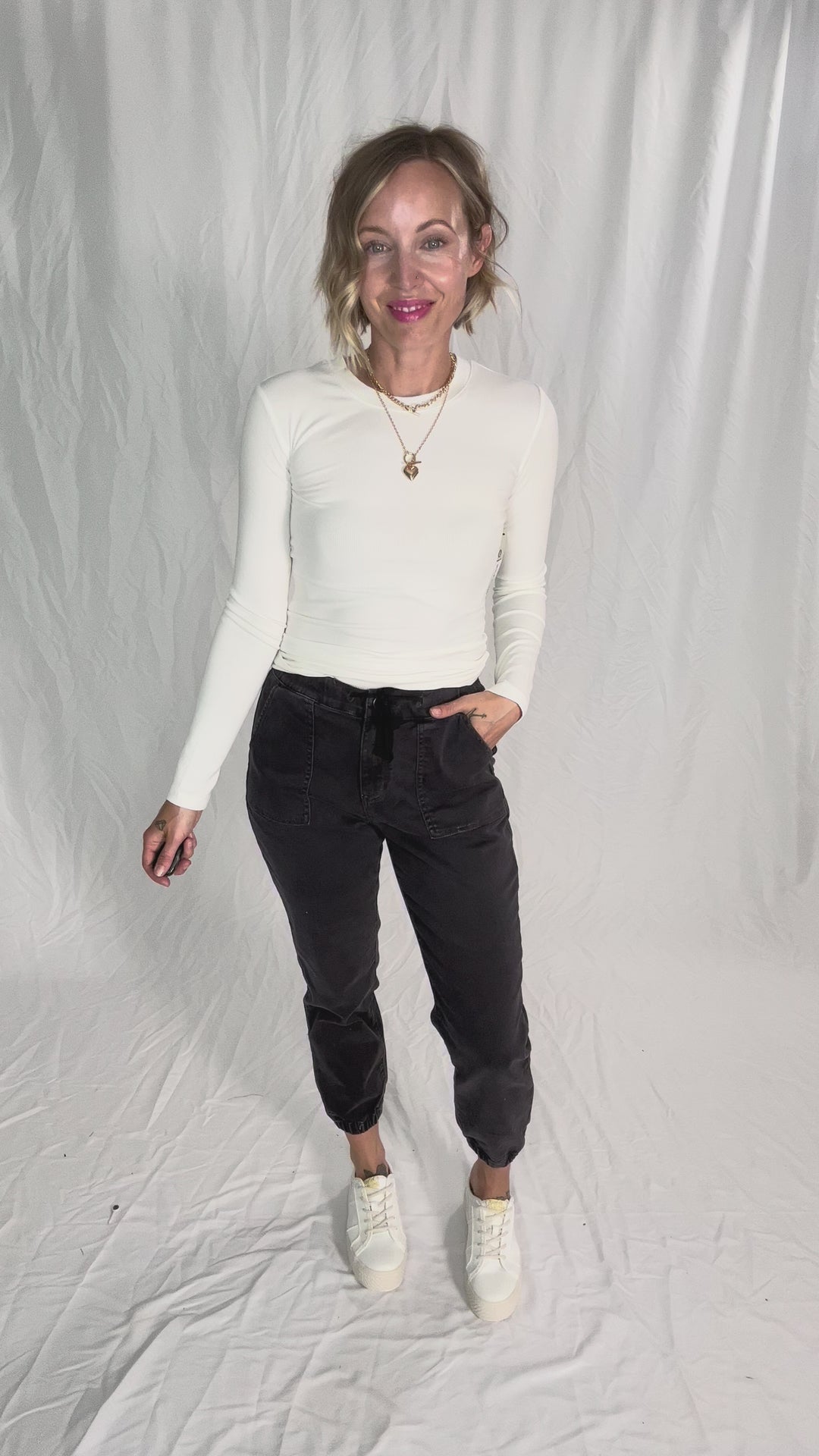 Shelly High Rise Jogger- CHARCOAL BLACK