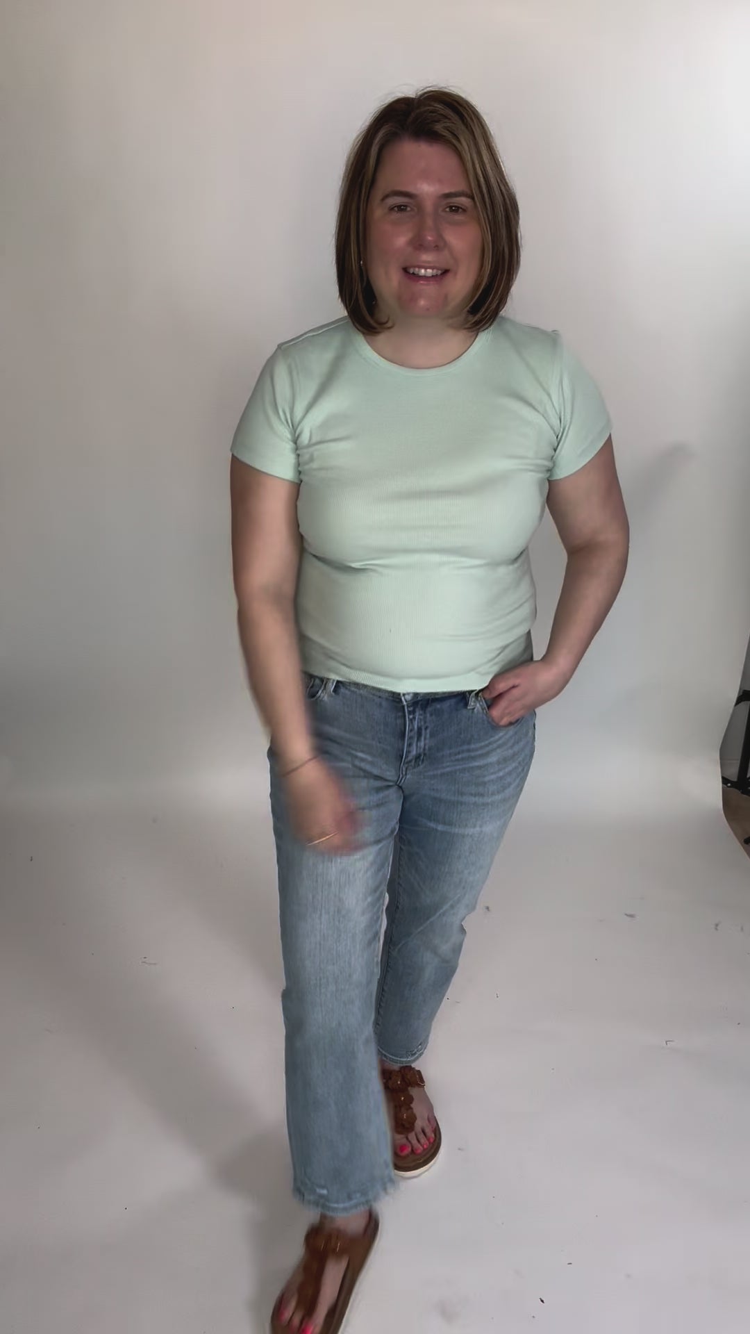 Della Ribbed Knit Top- MINT-FINAL SALE