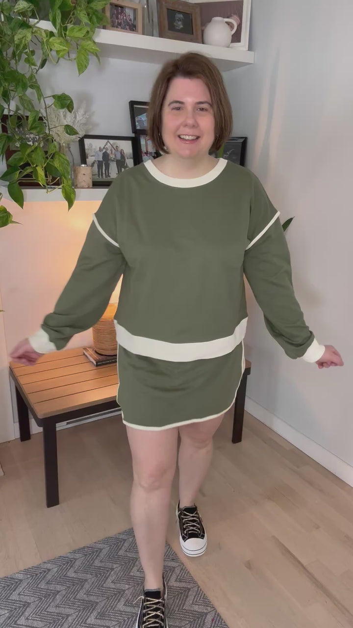 Cashlyn Cotton Skort Set- LIGHT OLIVE