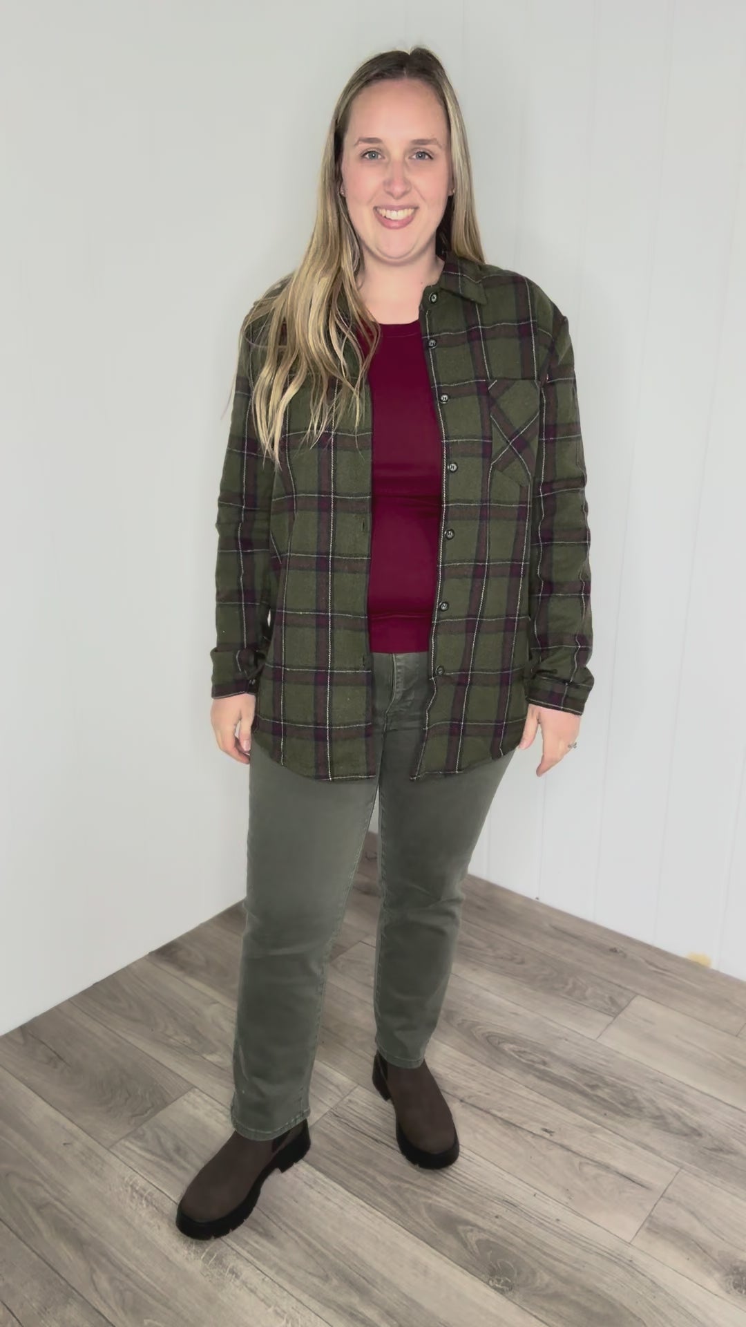 Collina Plaid Thick Flannel - GREEN