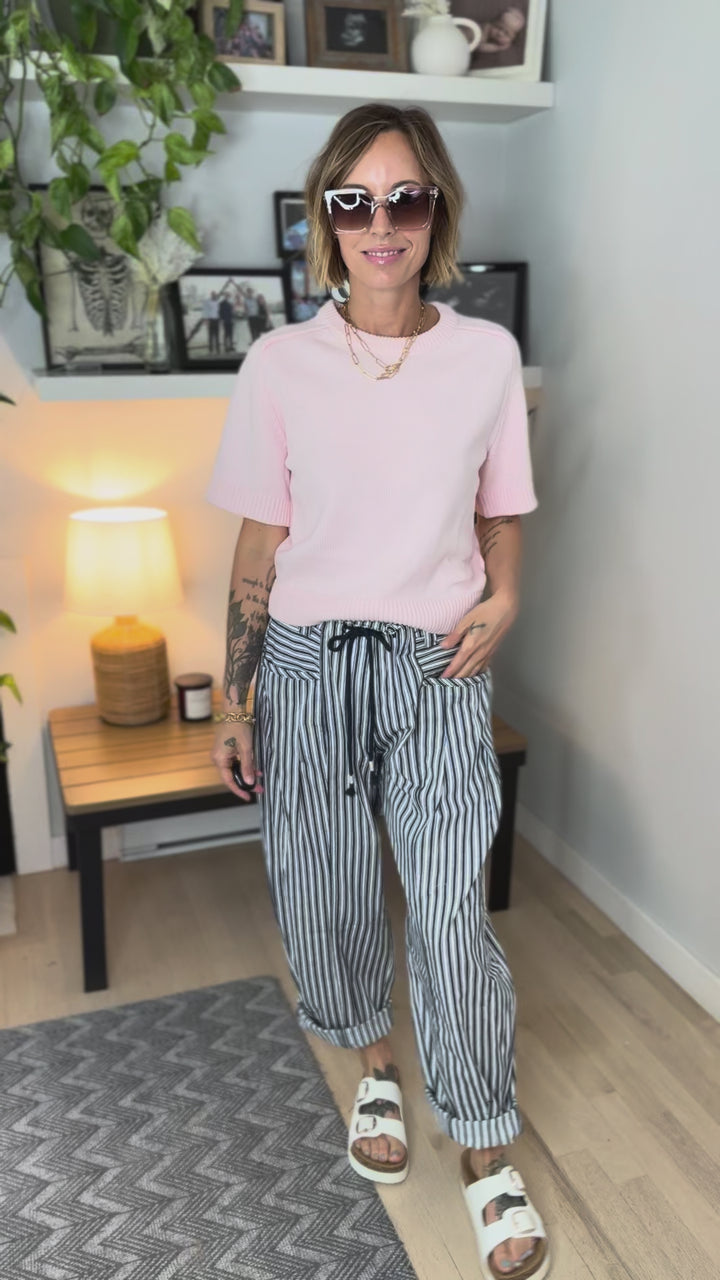 Saylor Raglan Sweater Top- PEONY PINK