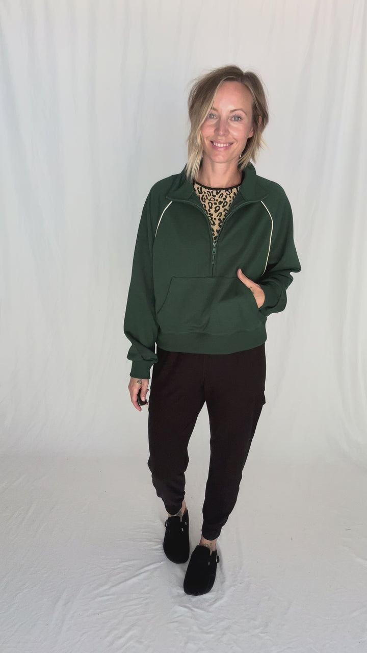 Adriana Scuba 1/2 Zip- GREEN
