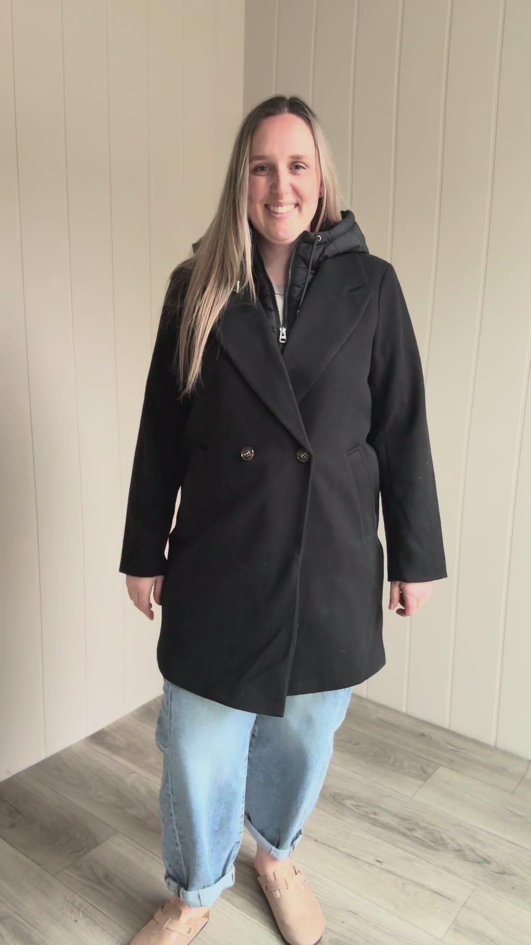 Vero Moda Grace Twofer Coat- BLACK