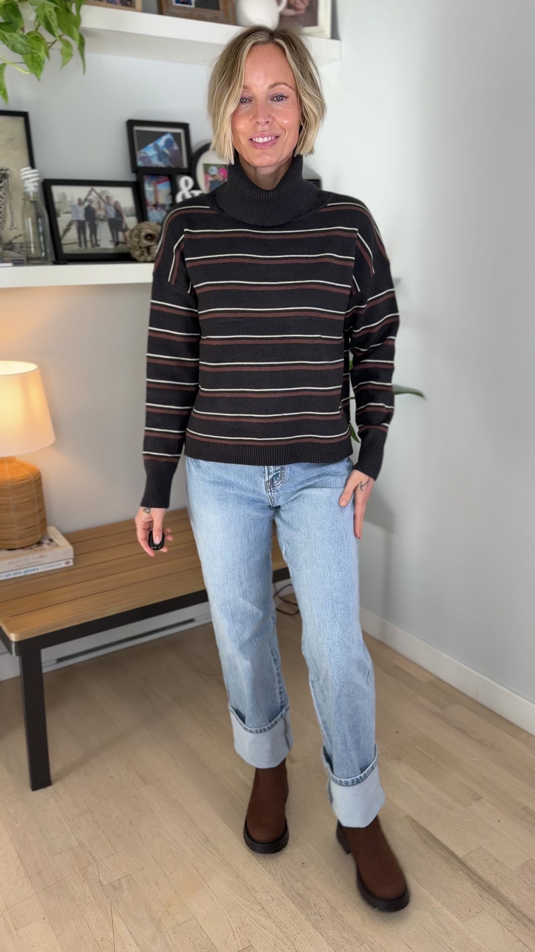 Novaree Turtleneck Sweater- CHARCOAL