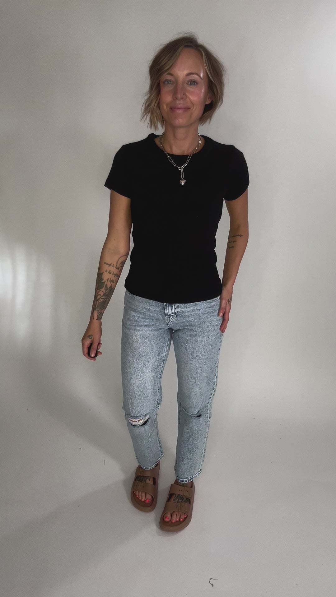 Della Ribbed Knit Top- BLACK-FINAL SALE