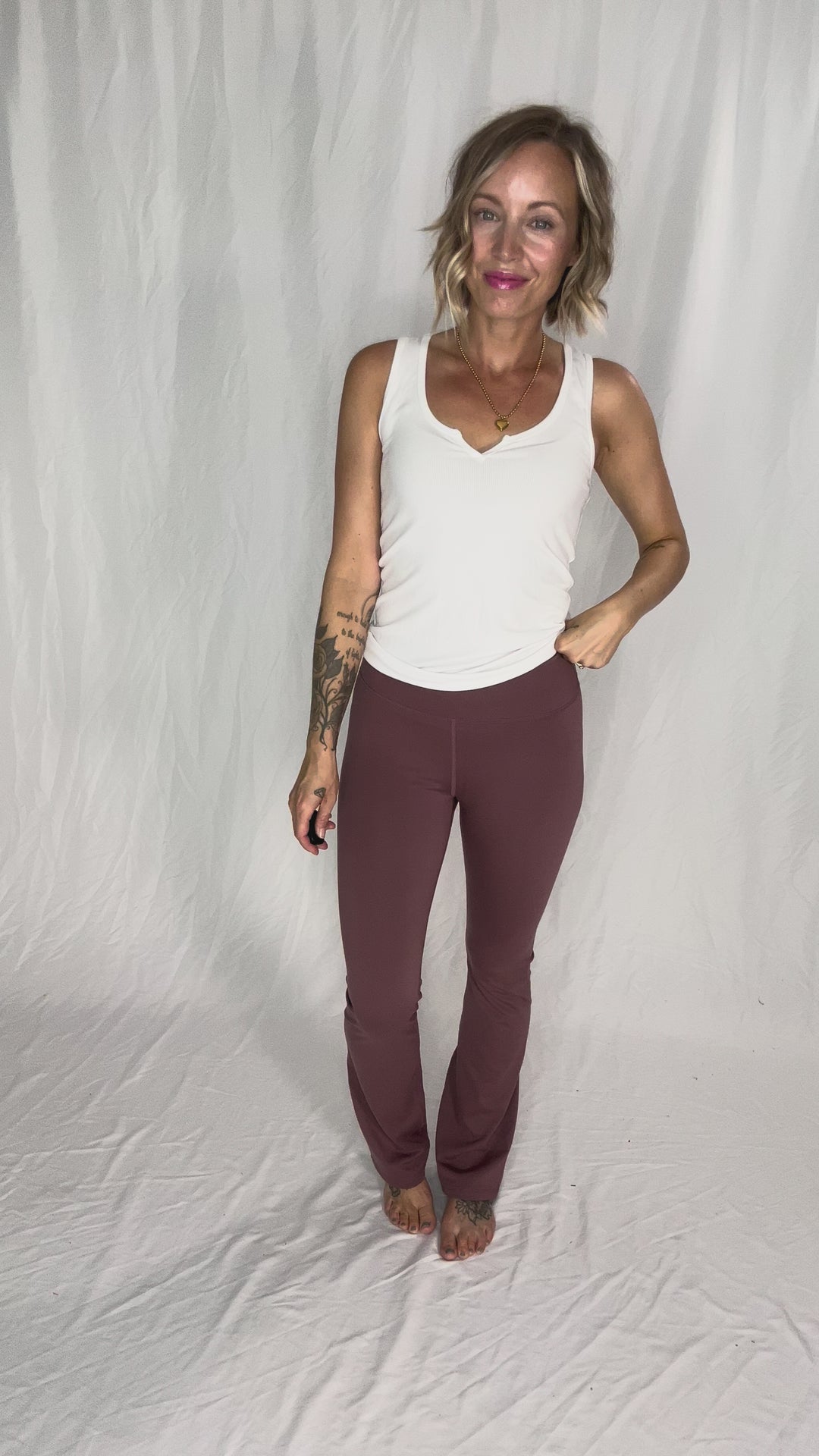 MONO B Krista Bootcut Legging- ROSE TAUPE