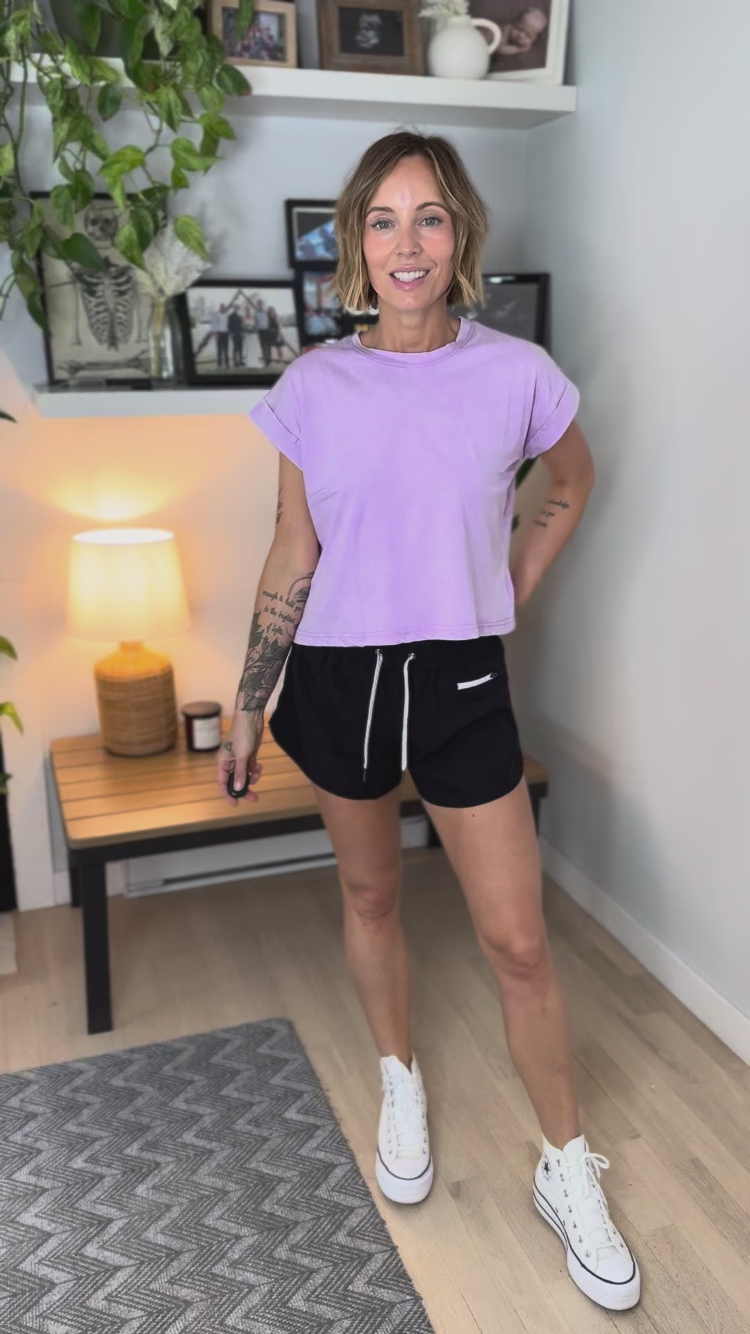 Macie Lined Active Shorts- BLACK