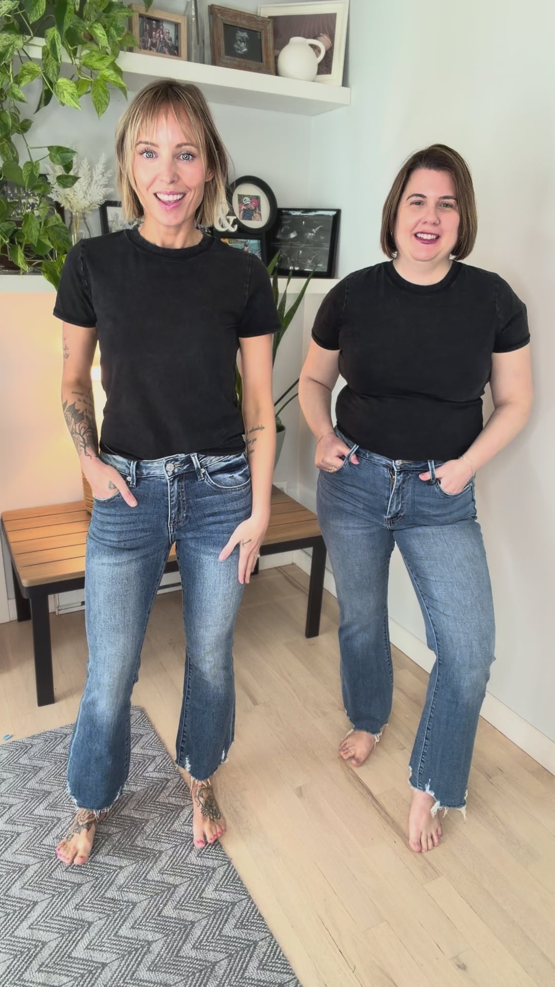 Mica Paige High Rise Ankle Flare Jeans- MEDIUM WASH