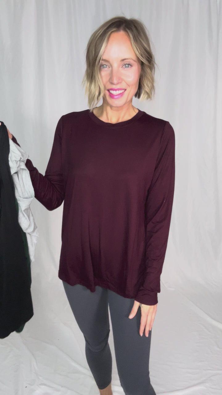Natalie Modal Long Sleeve Top- REGENCY GREEN