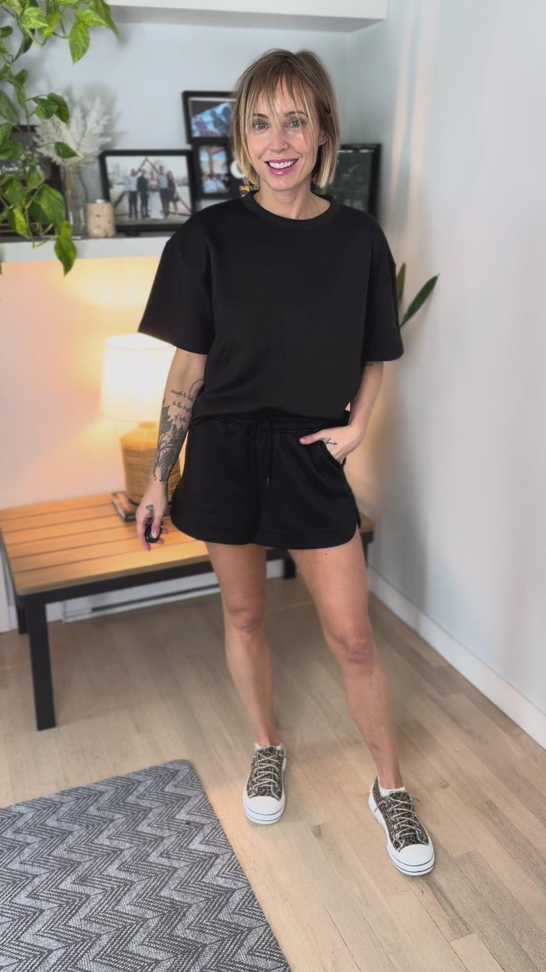 Tinsley Scuba Shorts Set- BLACK