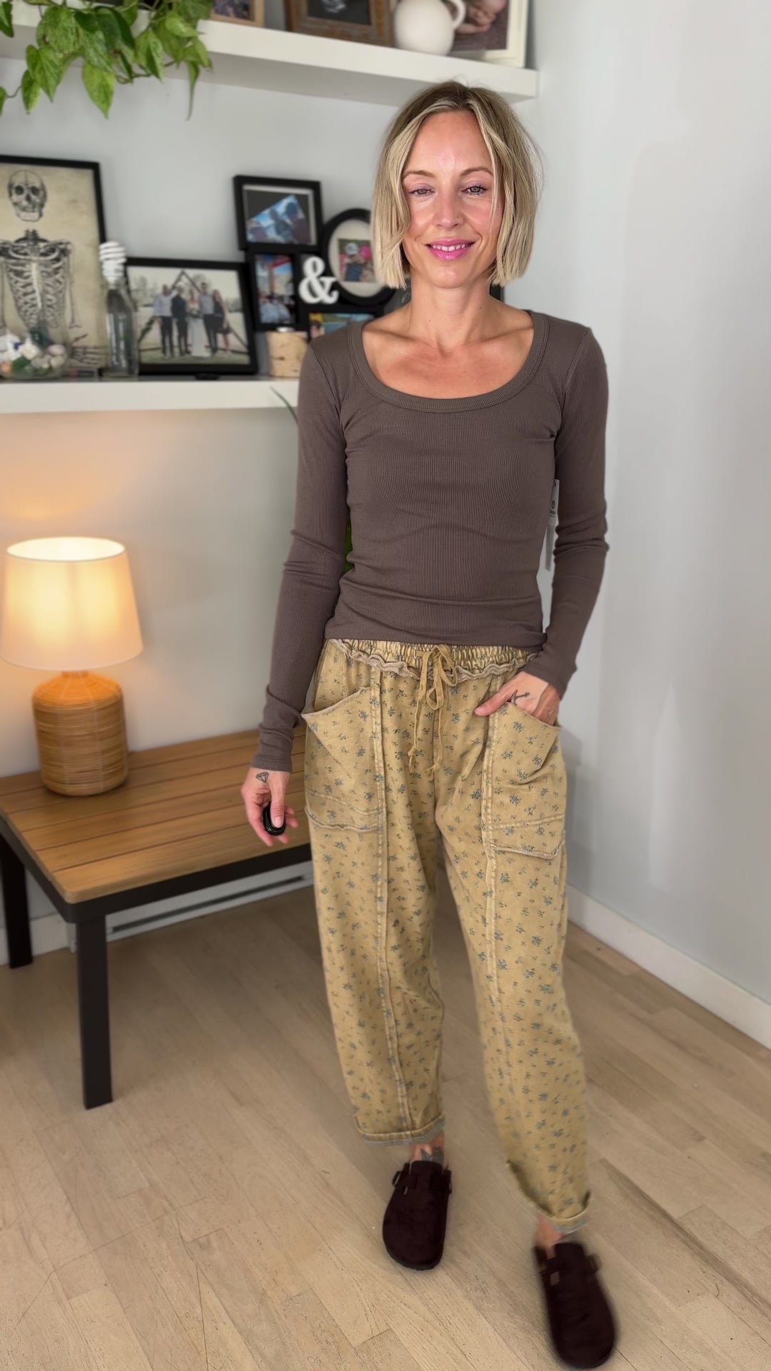 Mono B Linley Micro Ribbed Long Sleeve- TRUFFLE