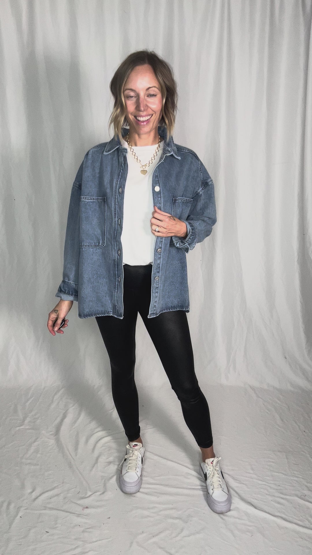 Sloane Denim Shacket- WASHED DENIM