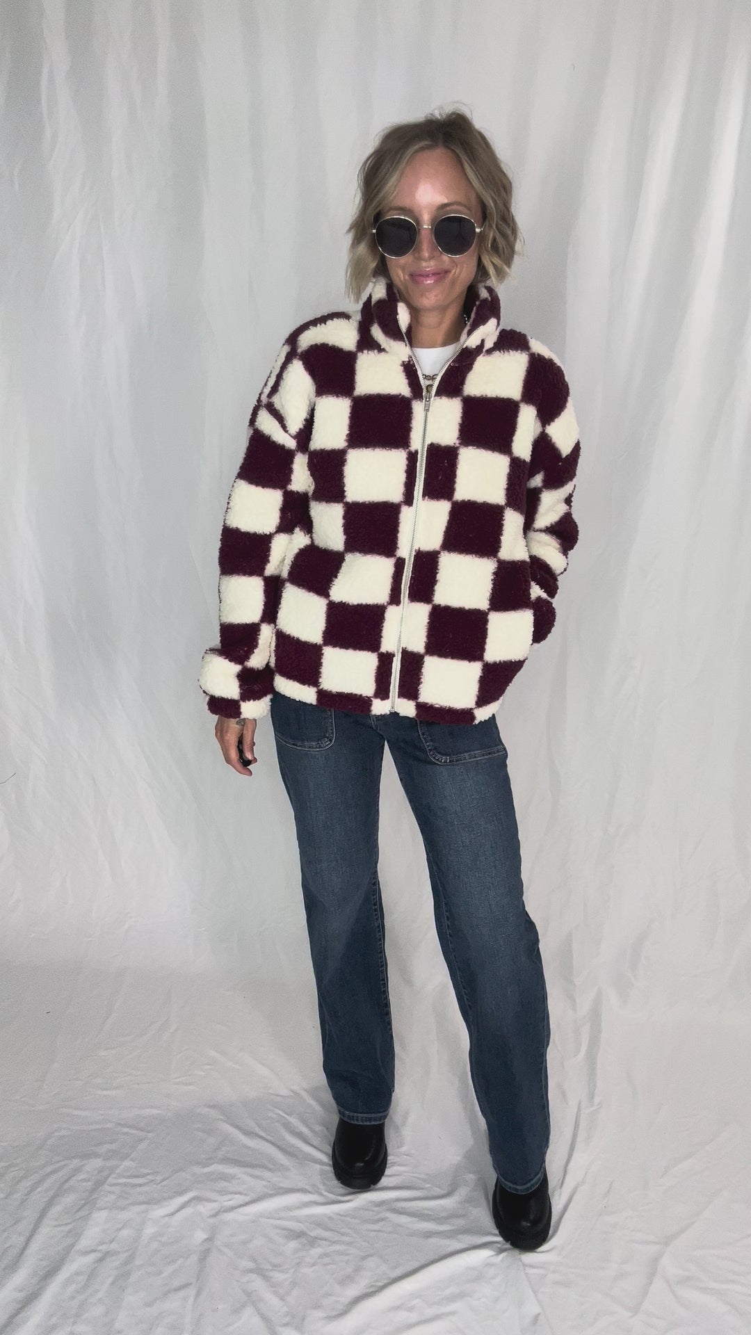 NOISY MAY Luca Soft Fleece- WINDSOR WINE