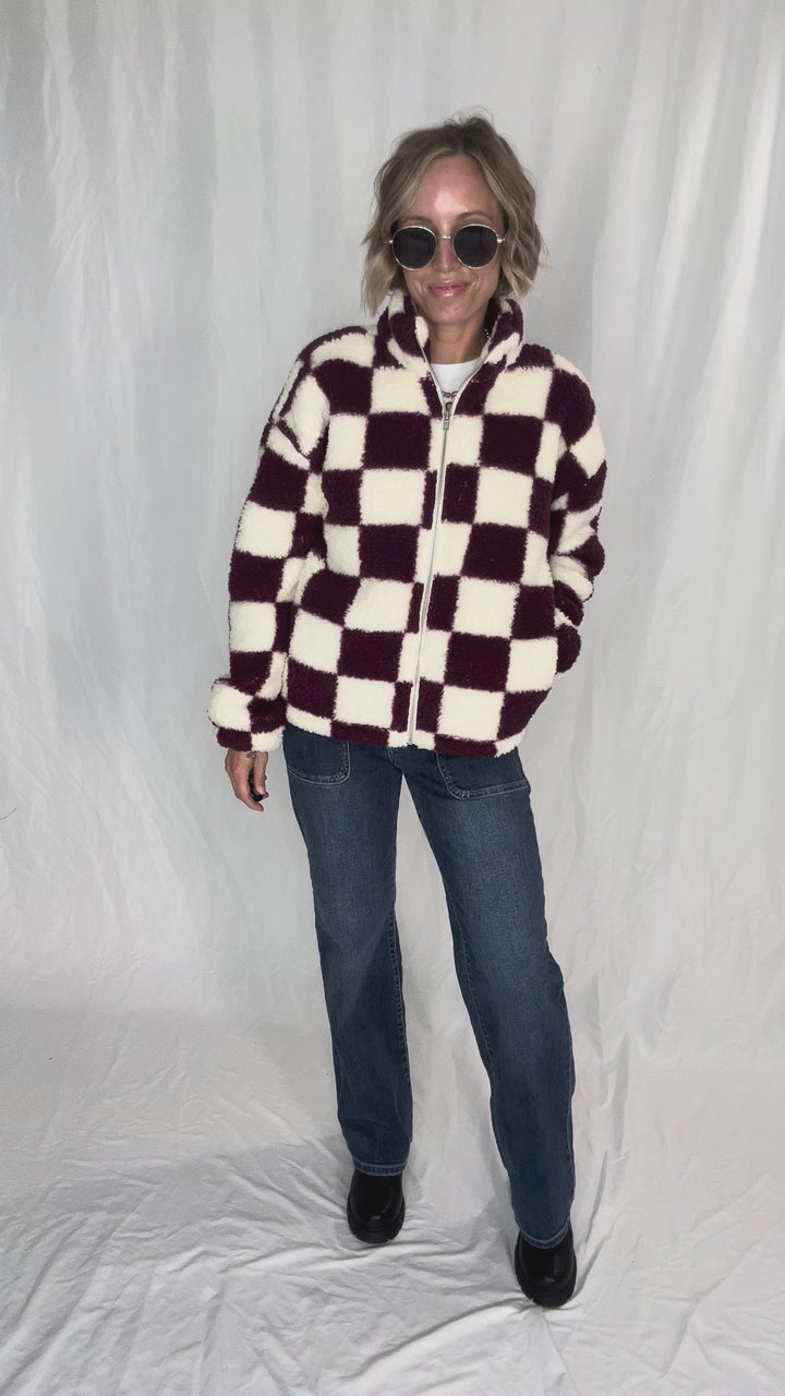 NOISY MAY Luca Soft Fleece- WINDSOR WINE