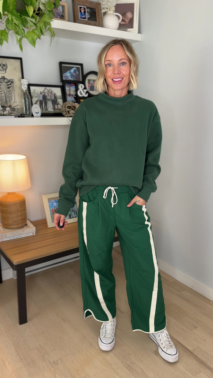 Kara Mock Neck Sweatshirt- HUNTER