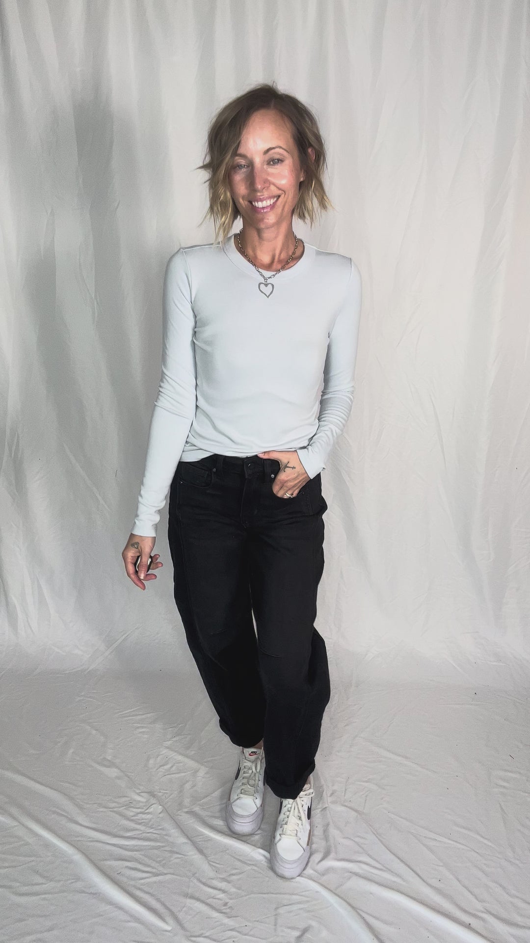 Elaina Ultra Soft Crewneck Long Sleeve- BABY BLUE