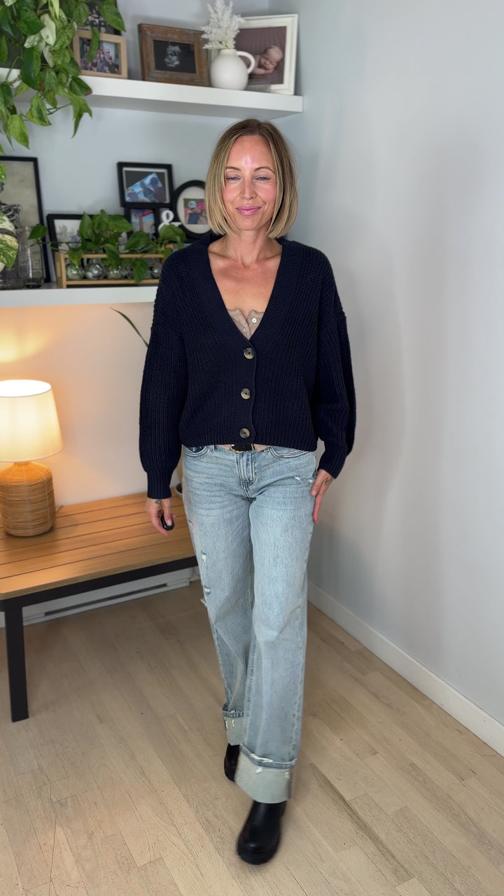 ONLY Caroline Button Cardigan- NIGHT SKY NAVY