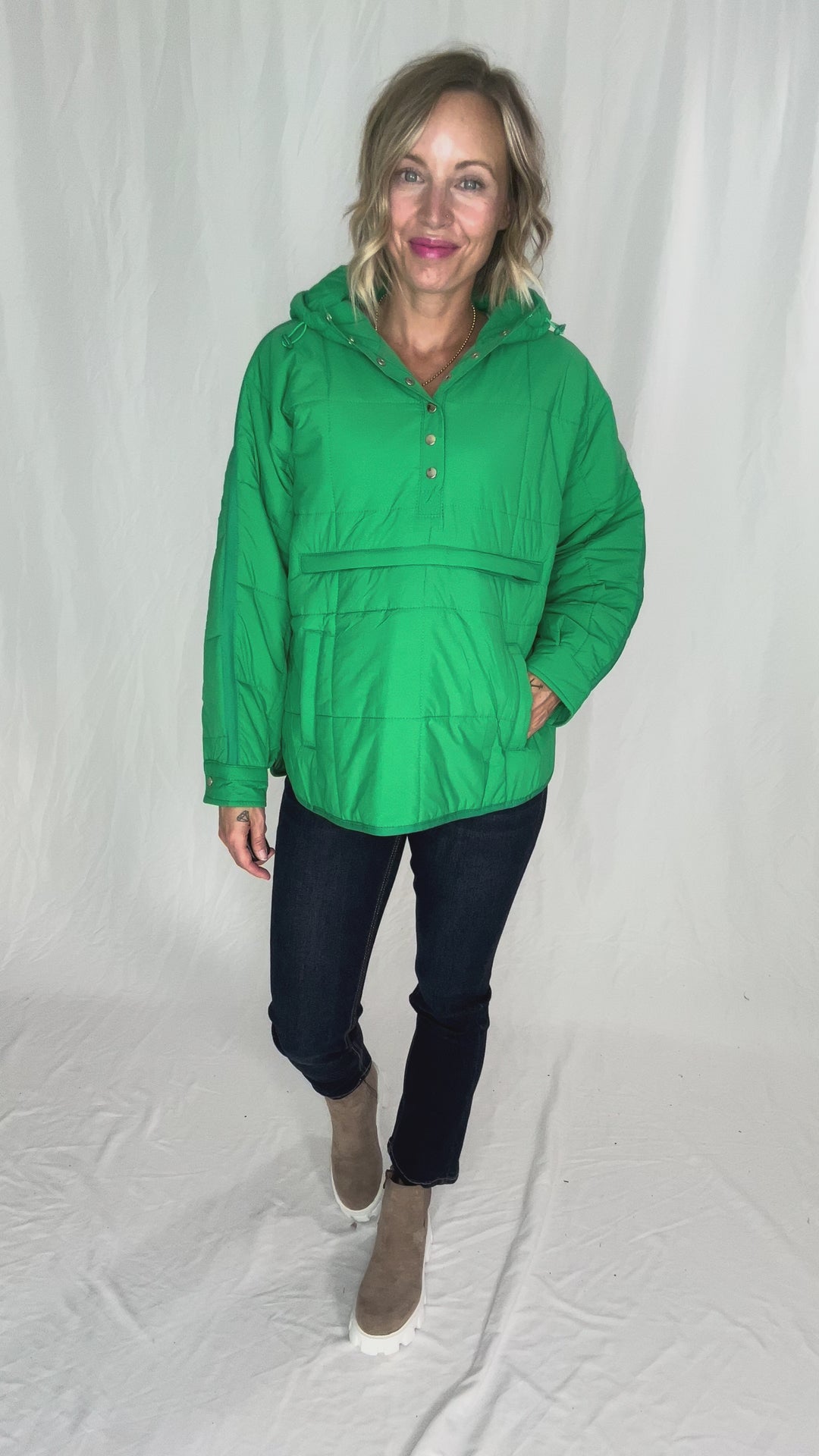 Peyton Puffer Jacket- GREEN