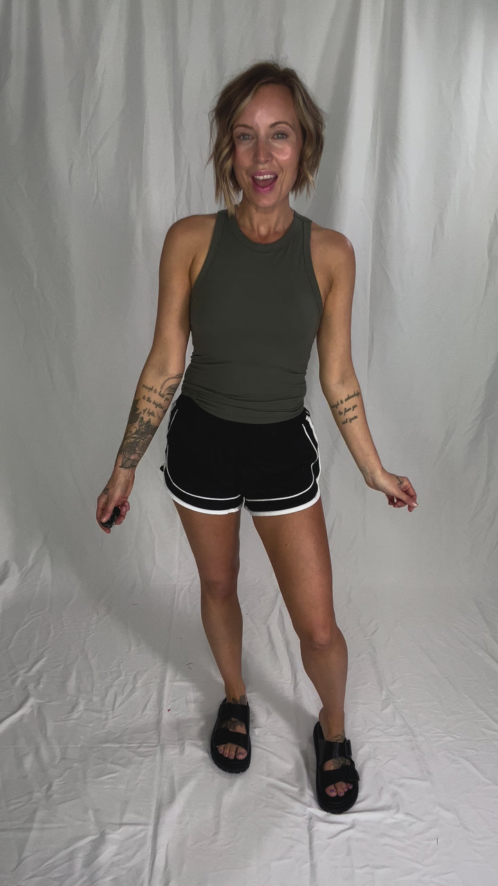 Mono B Daphne Shorts- BLACK/WHITE-FINAL SALE