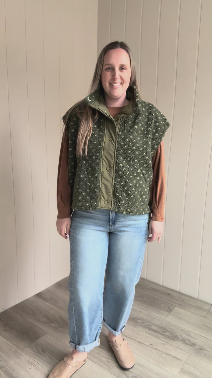 Mossy Creek Sherpa Vest- DARK OLIVE