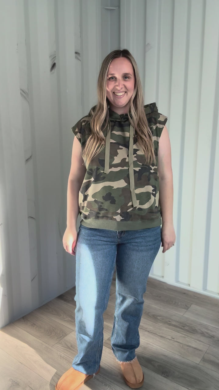 Auburina Athleisure Sleeveless Top- VINTAGE CAMO