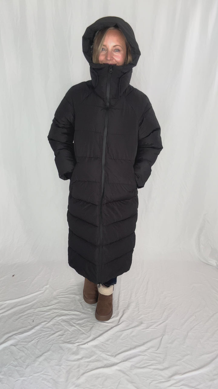 VERO MODA Elanor Water Repllent Long Coat- BLACK