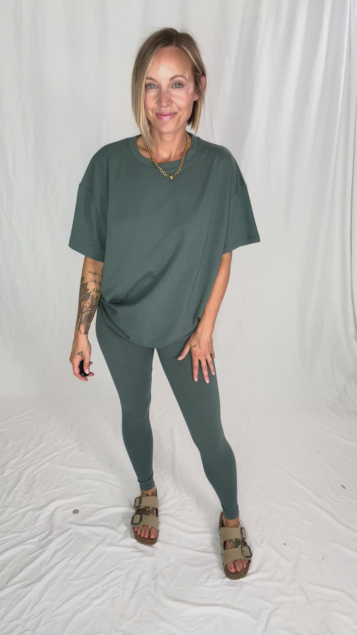 Champlain Cotton Legging Set- ASH JADE