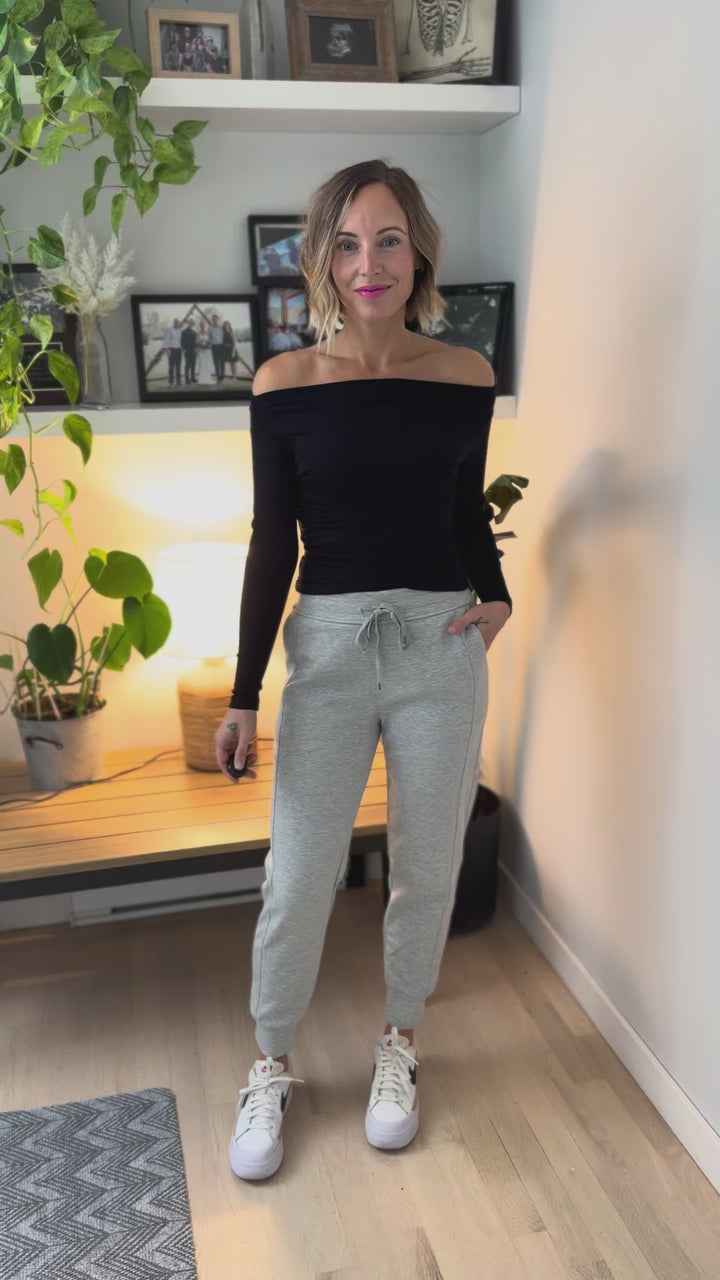 Christie Soft Scuba Joggers- HEATHER GREY