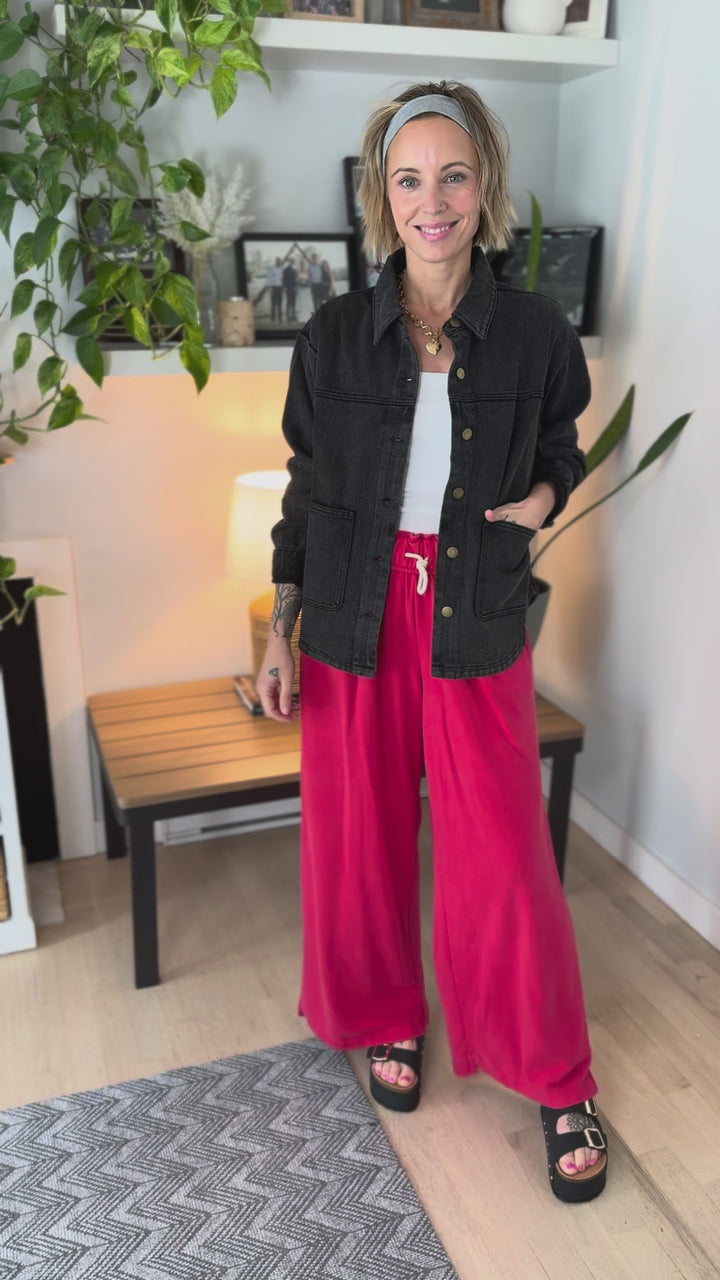 Patina Vintage Denim Jacket- BLACK