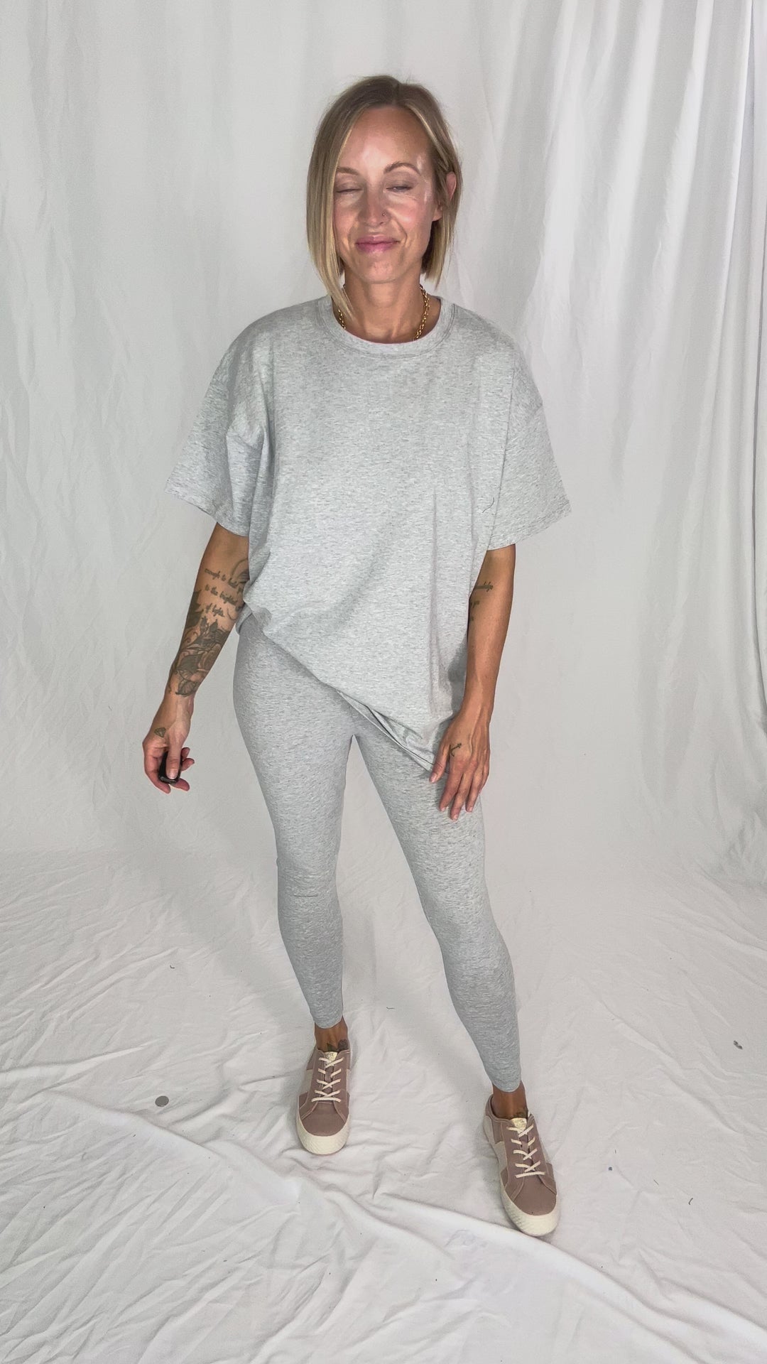 Champlain Cotton Legging Set- HEATHER GREY