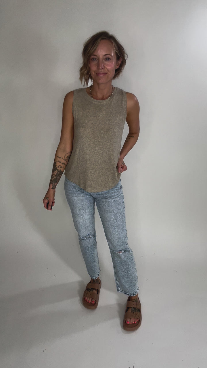 THREAD & SUPPLY Elcie Tank- CAMEL HTHR