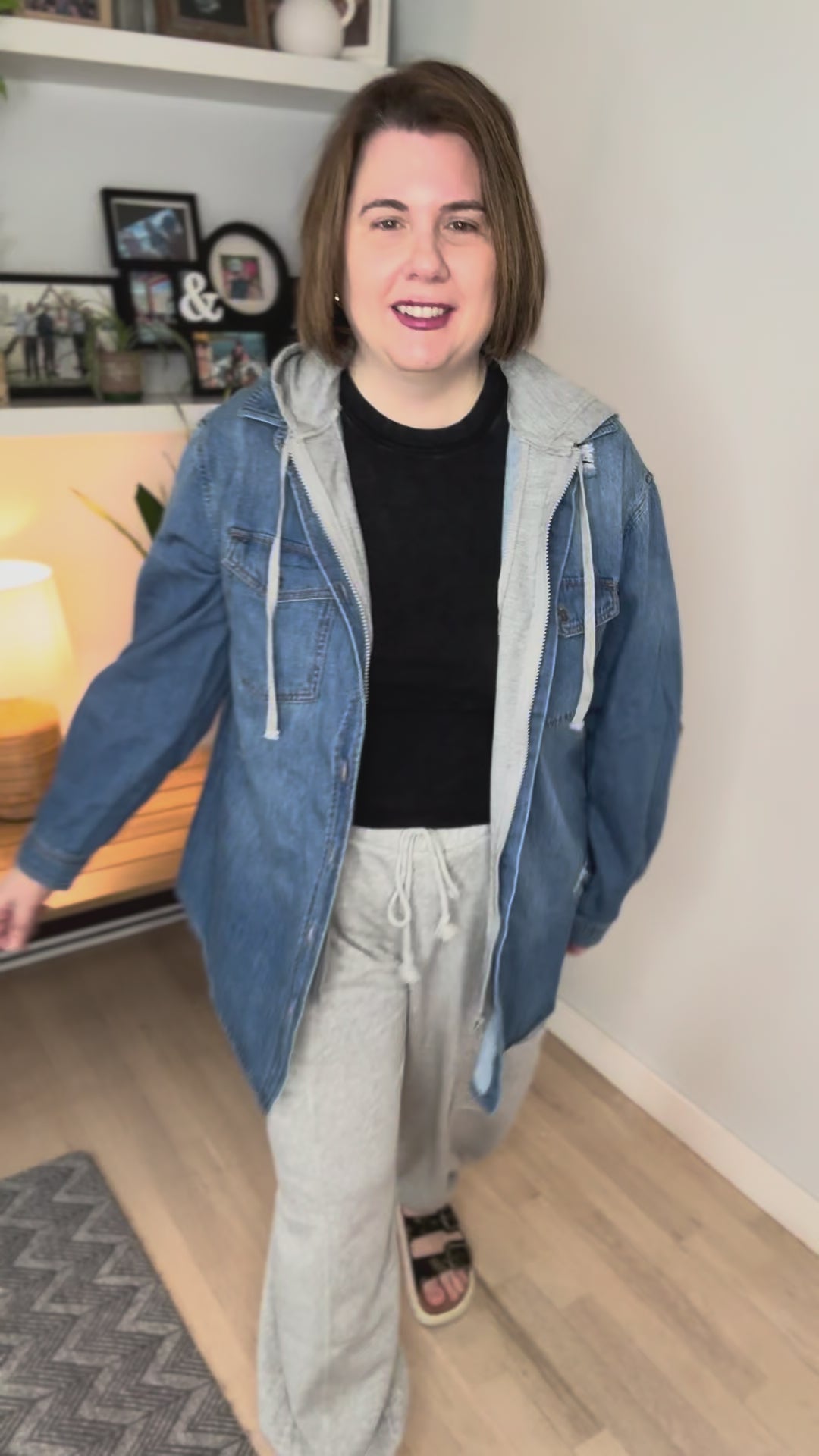 RISEN Girlfriend Hoodie Jean Jacket- MEDIUM WASH