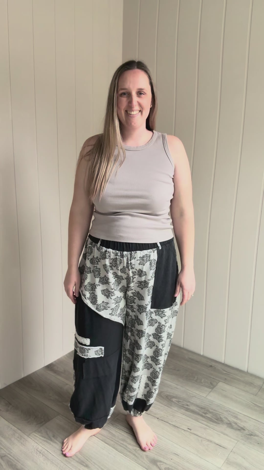 Wildflower Knit Pants- BLACK MULTI
